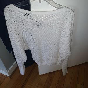 White Mesh Sweater